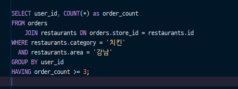 SQL 조건 검색 쿼리